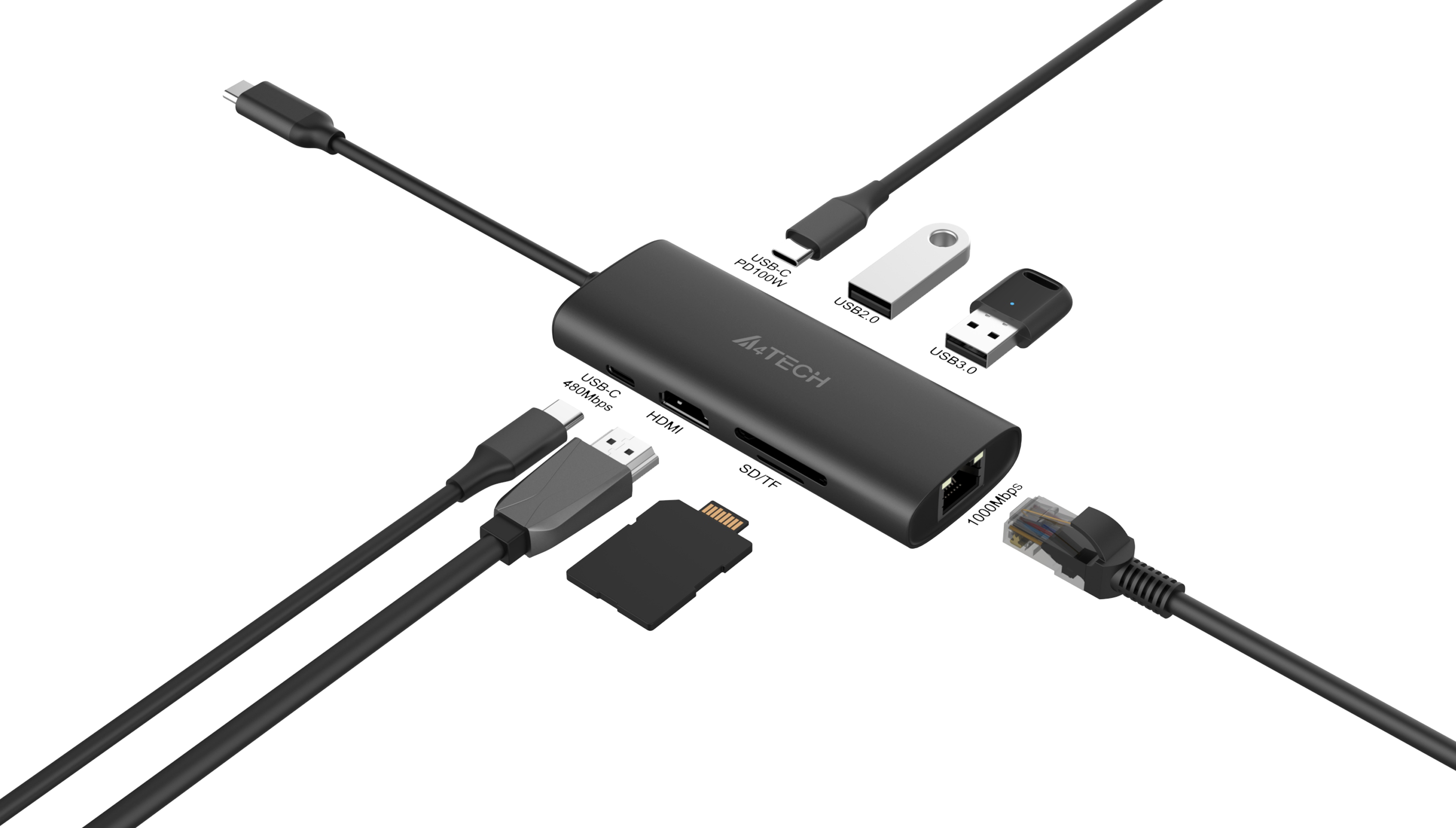 A4Tech DST-80C Docking Station with high-speed data transfer, multiple ports, and seamless device connectivity in Pakistan
