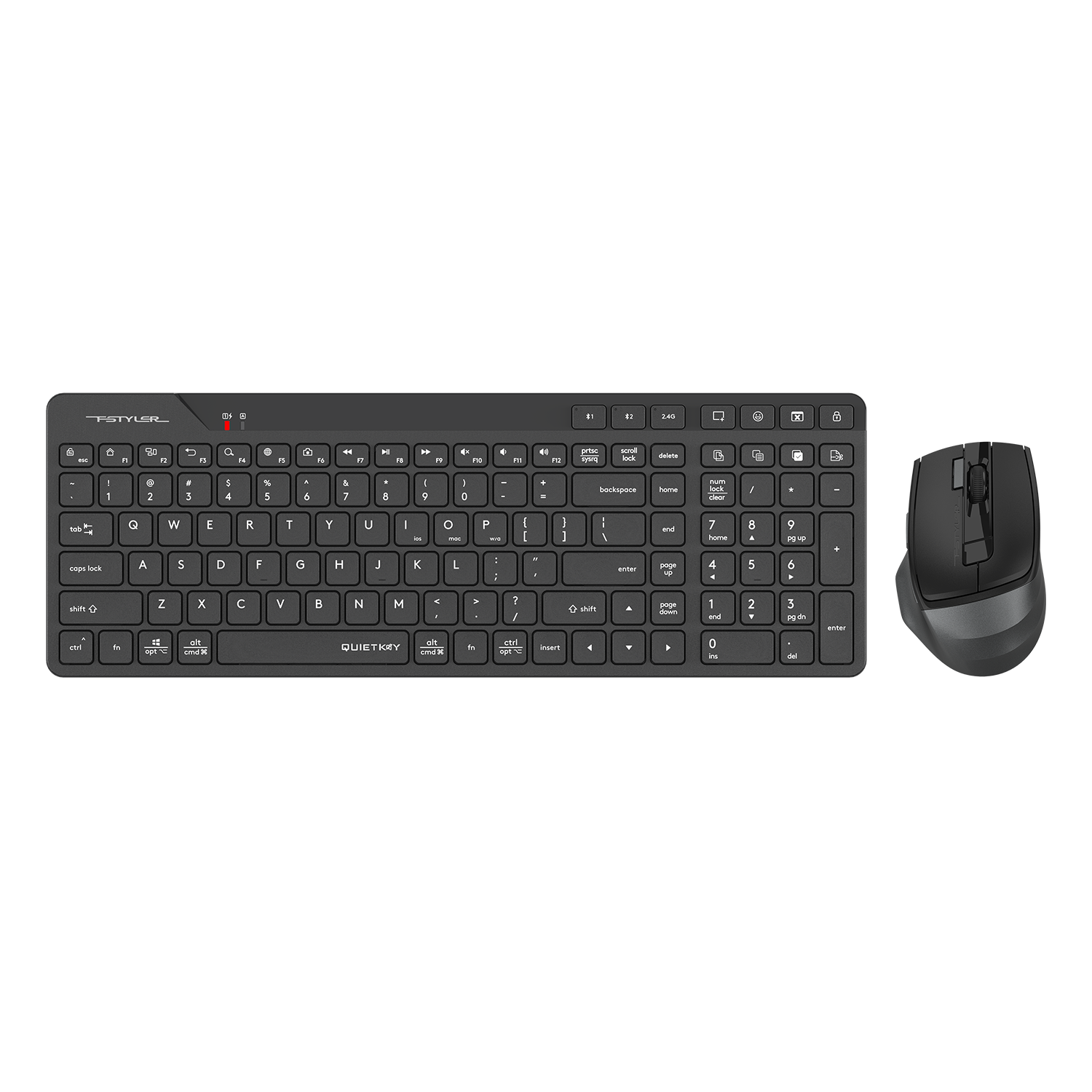 A4Tech FB2800C Air2 Bluetooth & 2.4G Wireless Desktop Set with smooth typing, precise mouse, and sleek design in Pakistan