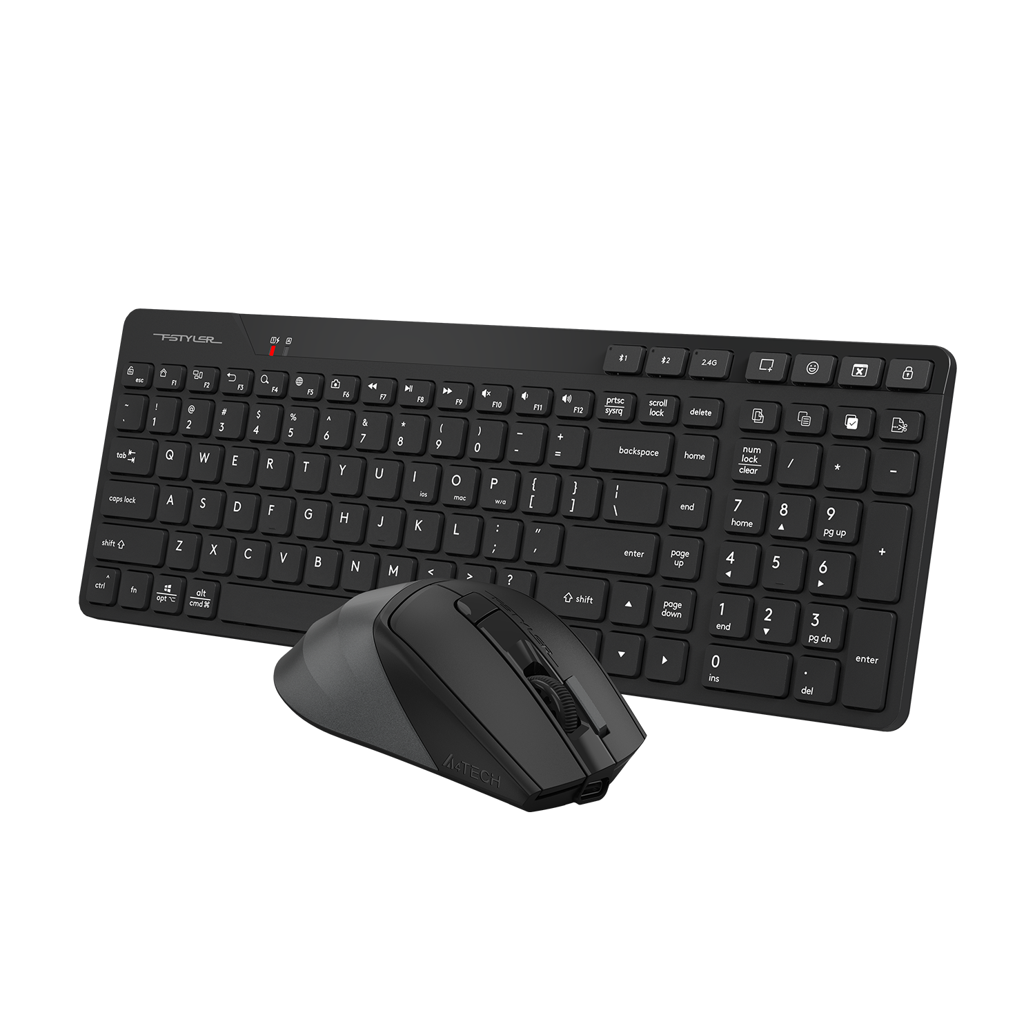 A4Tech FB2800C Air2 Bluetooth & 2.4G Wireless Desktop Set with smooth typing, precise mouse, and sleek design in Pakistan