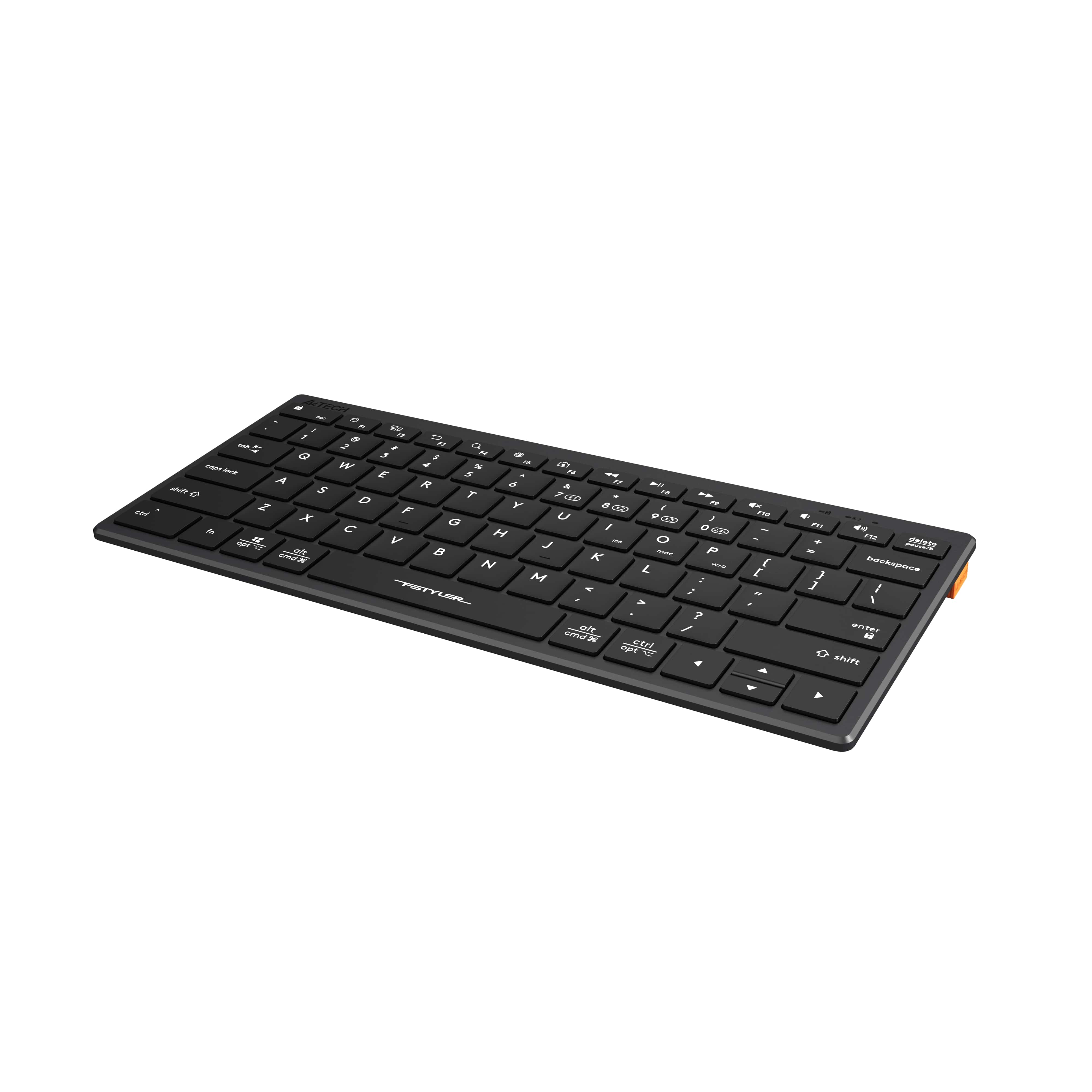A4Tech FBX51C Bluetooth & 2.4G Wireless Keyboard Black with quiet keys, sleek design, and smooth performance in Pakistan