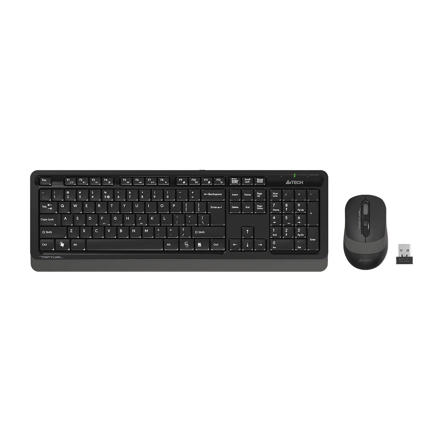 A4Tech FG1010S 2.4G Wireless Desktop Set Black with smooth typing, precise mouse, and reliable performance in Pakistan