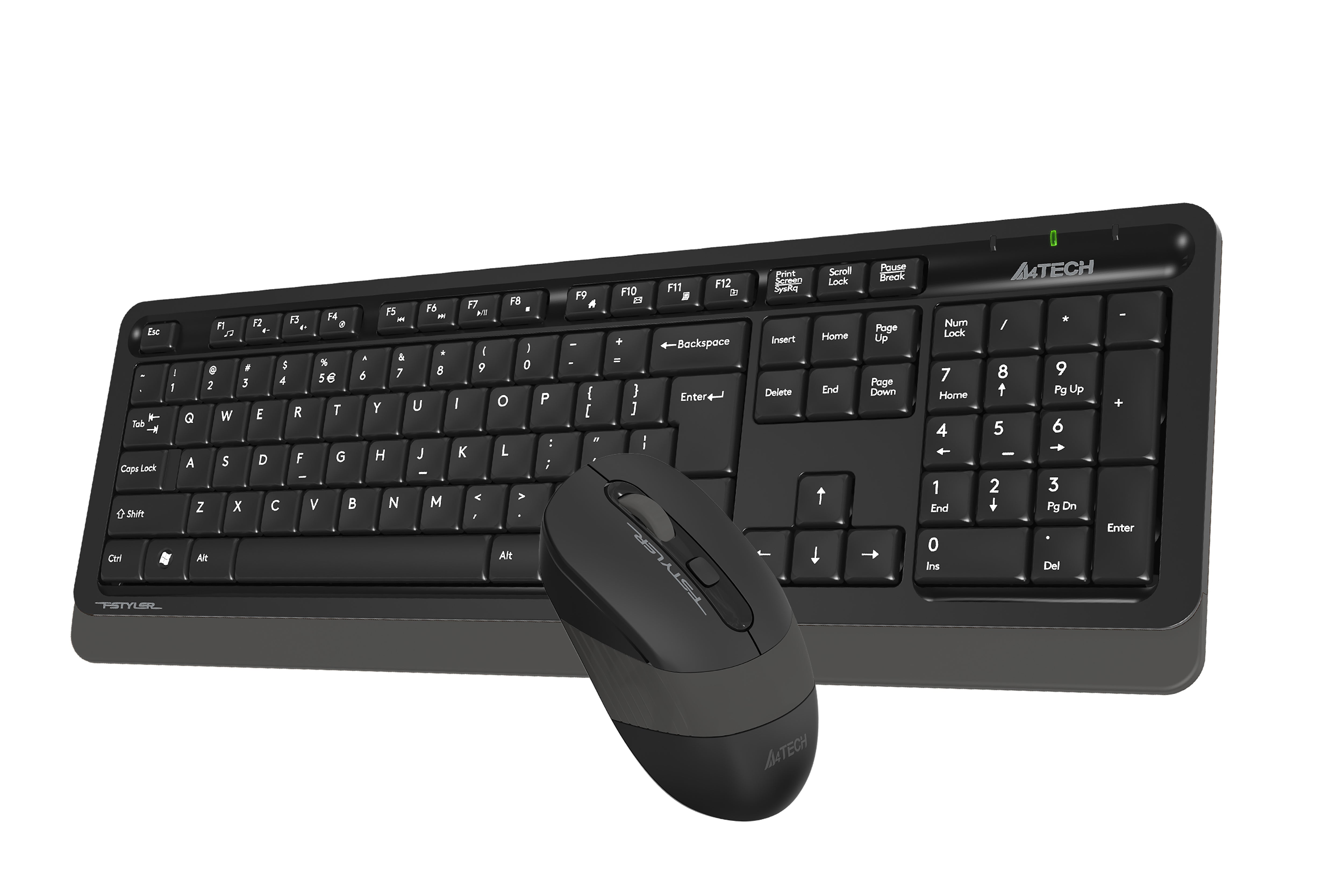 A4Tech FG1010S 2.4G Wireless Desktop Set Black with smooth typing, precise mouse, and reliable performance in Pakistan
