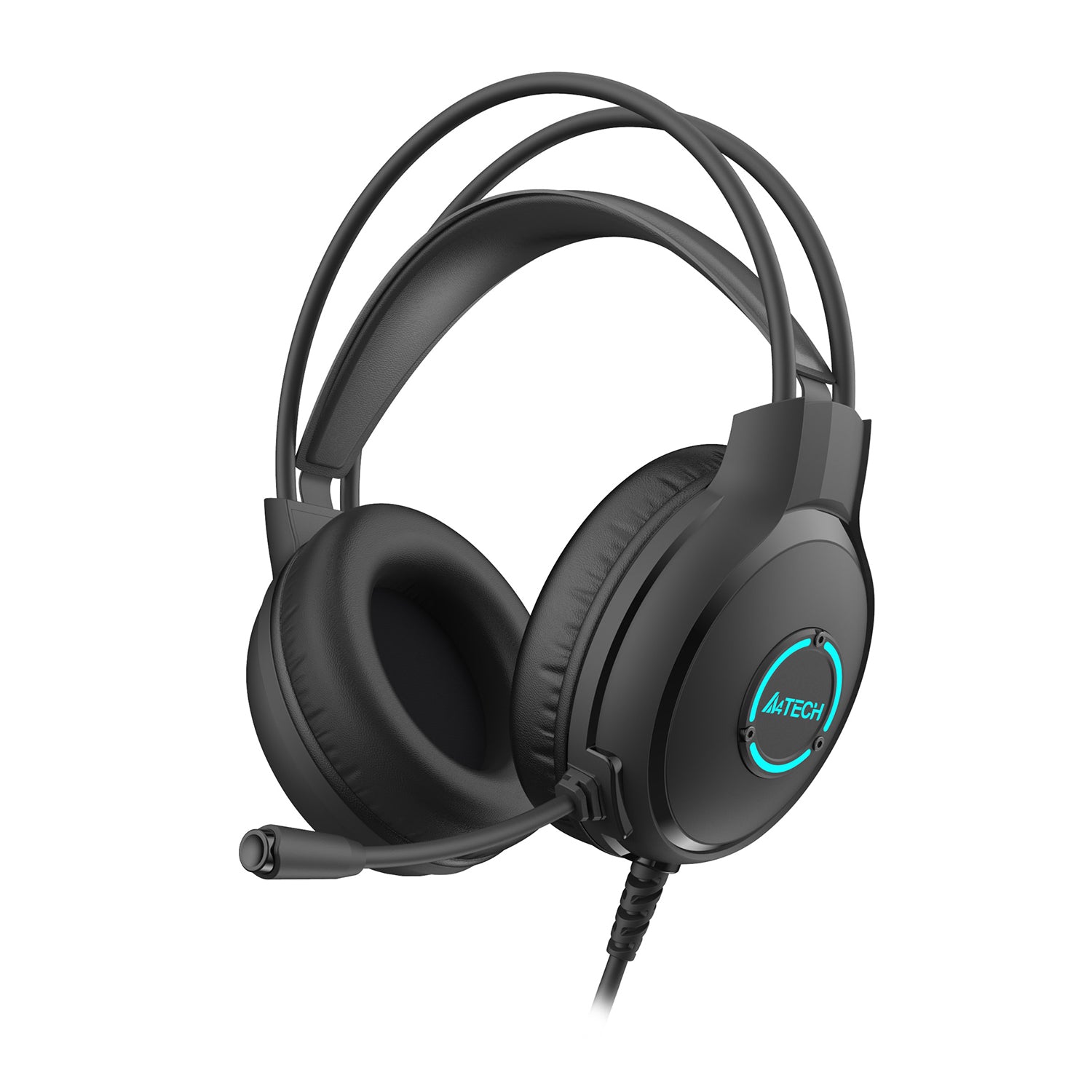 A4Tech FH300U Neon Illuminate USB Stereo Headset with vibrant lighting, clear sound, and noise-canceling mic in Pakistan