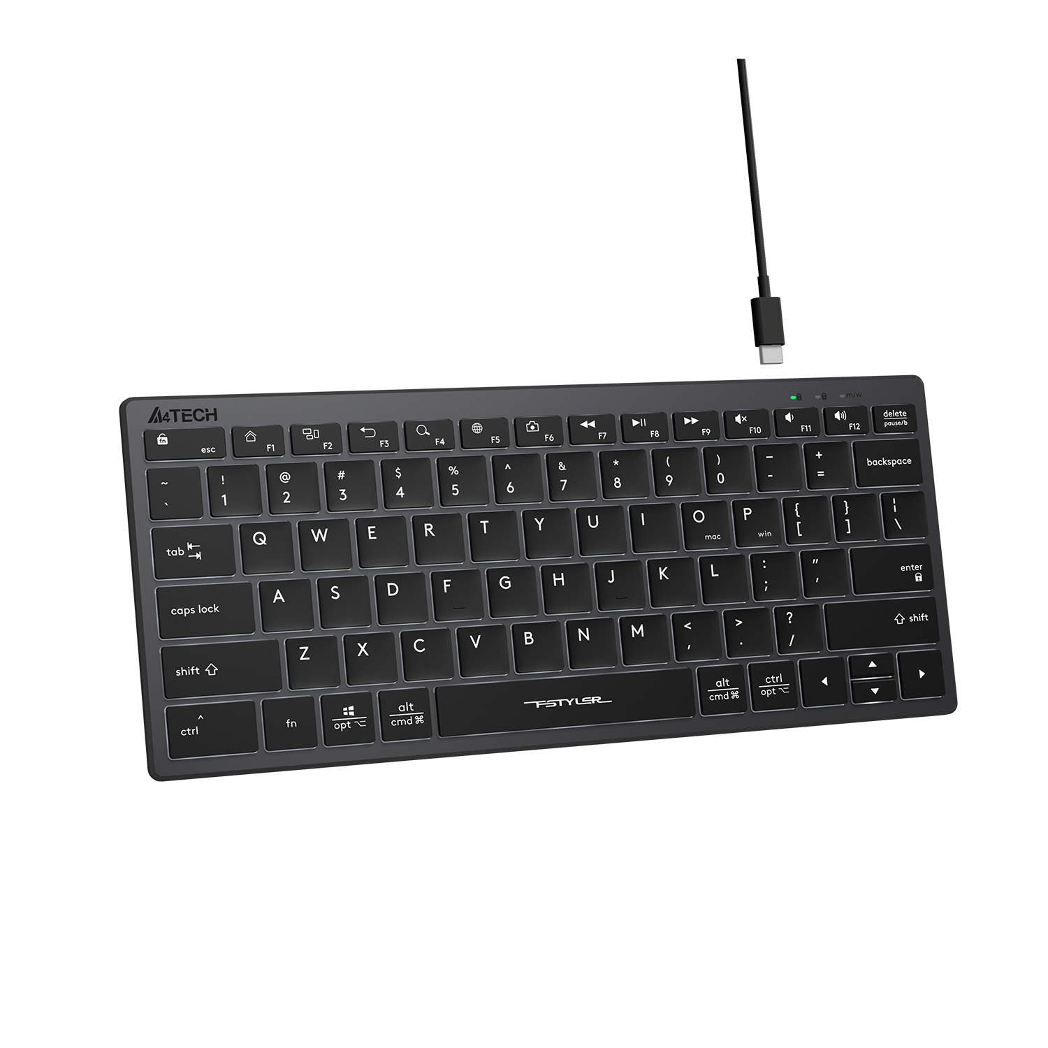 A4Tech FX61 Scissor Switch Backlit Compact Keyboard with smooth typing, slim design, and vibrant illumination in Pakistan