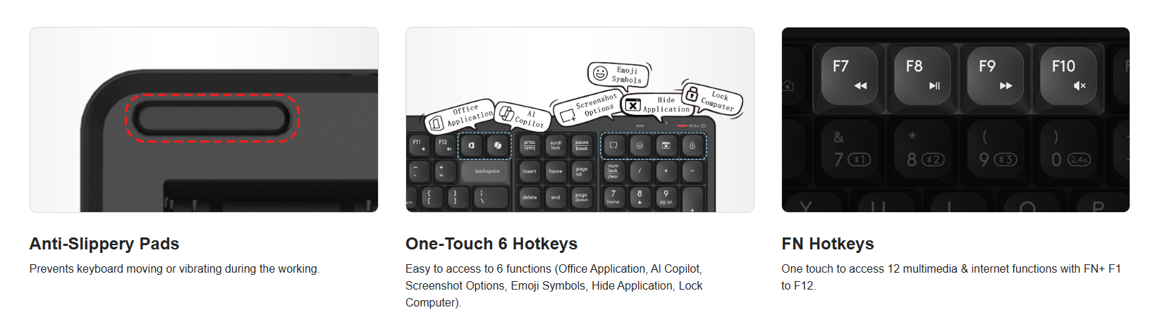 A4Tech FBX55C Bluetooth & 2.4G Wireless Keyboard with Mac Keys Quiet Typing 15 118