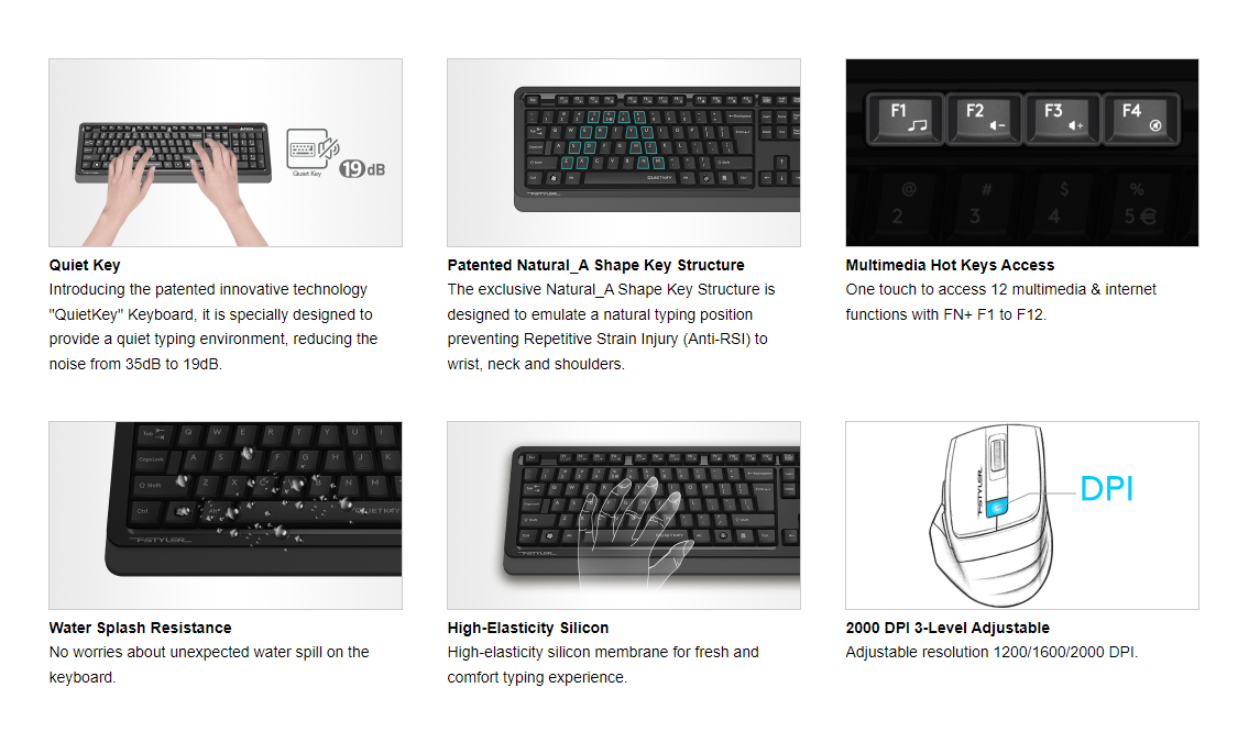 A4Tech FGS1035Q 2.4G QuietKey Wireless Keyboard and Mouse Combo Desktop Set 11 19035a3b2c202531622b0110d266ef08 67ac3a9d 450f 4a0e 9725 8b409680c7a0
