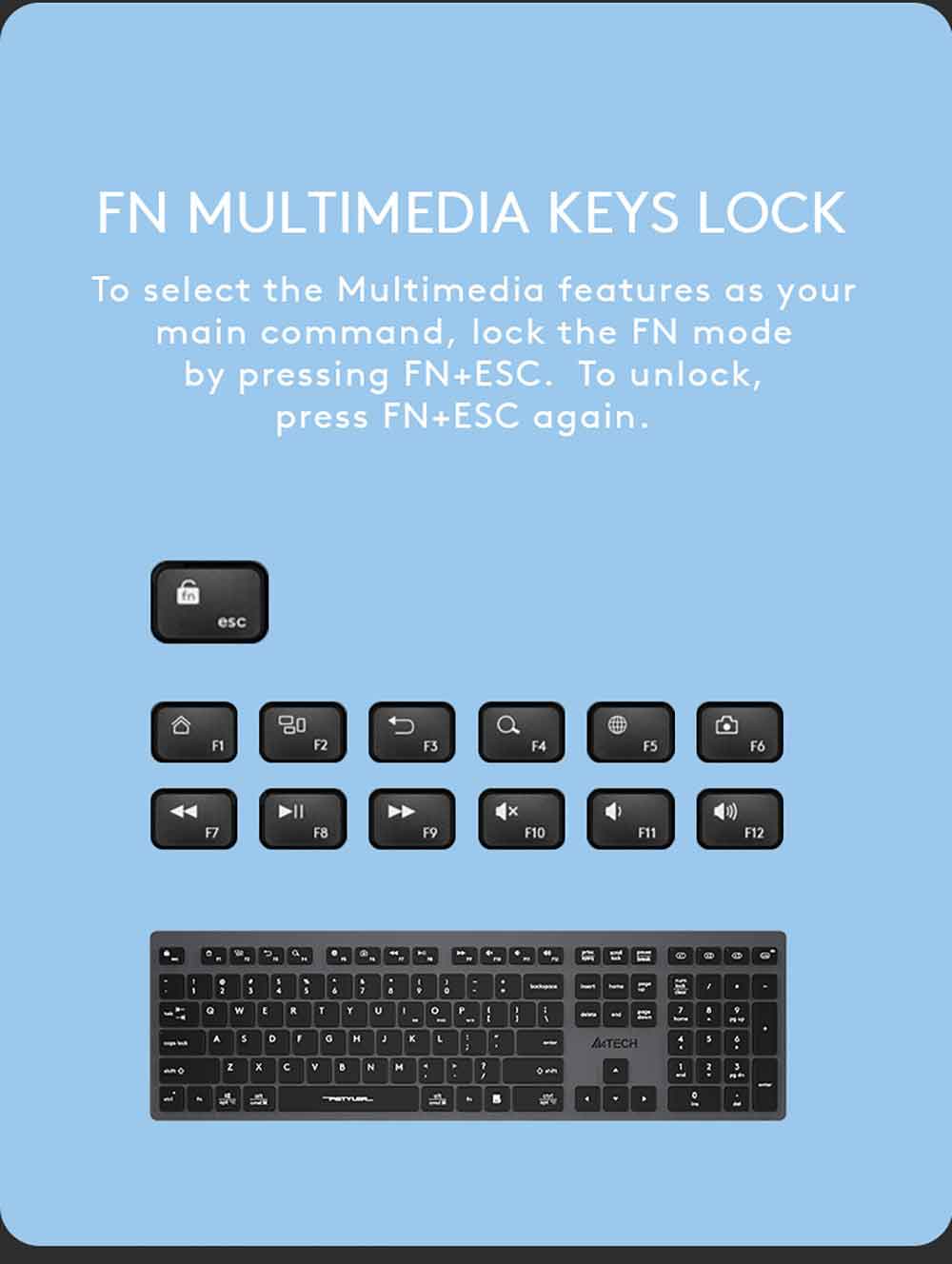 A4Tech FBX50C Bluetooth & 2.4G Wireless Keyboard Slim with Mac Keys Switch up to 4 Devices 42 24b1e8ebf1c4e9bd4bd6b96ad20fe970