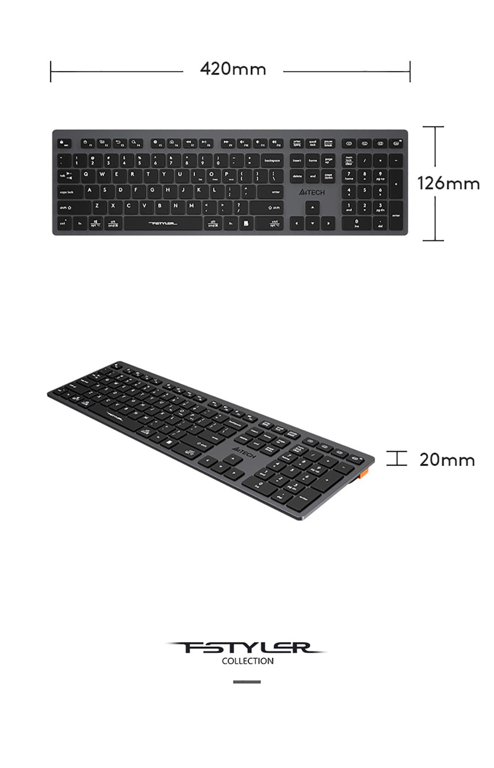 A4Tech FBX50C Bluetooth & 2.4G Wireless Keyboard Slim with Mac Keys Switch up to 4 Devices 51 664c500ea17bd998cf94691d2f47e229