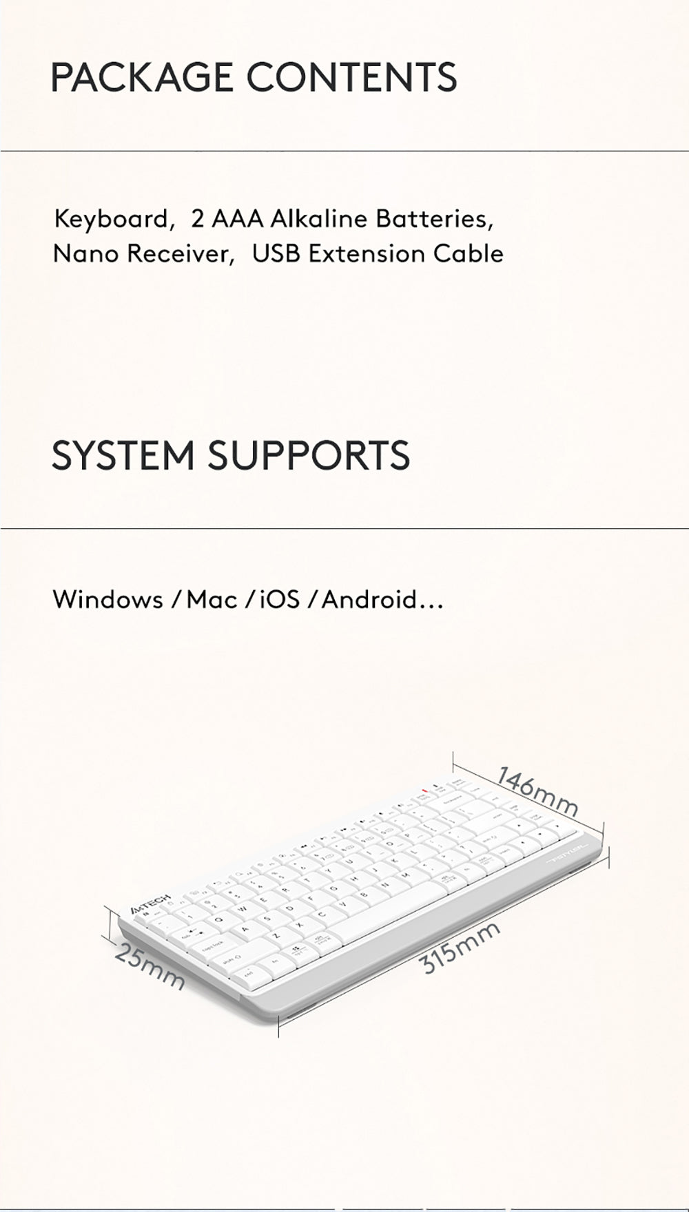 A4Tech FBK11 Bluetooth & 2.4G Wireless Keyboard Compact Size Switch up to 4 Devices 41 FBK11 EN PD 220824 16