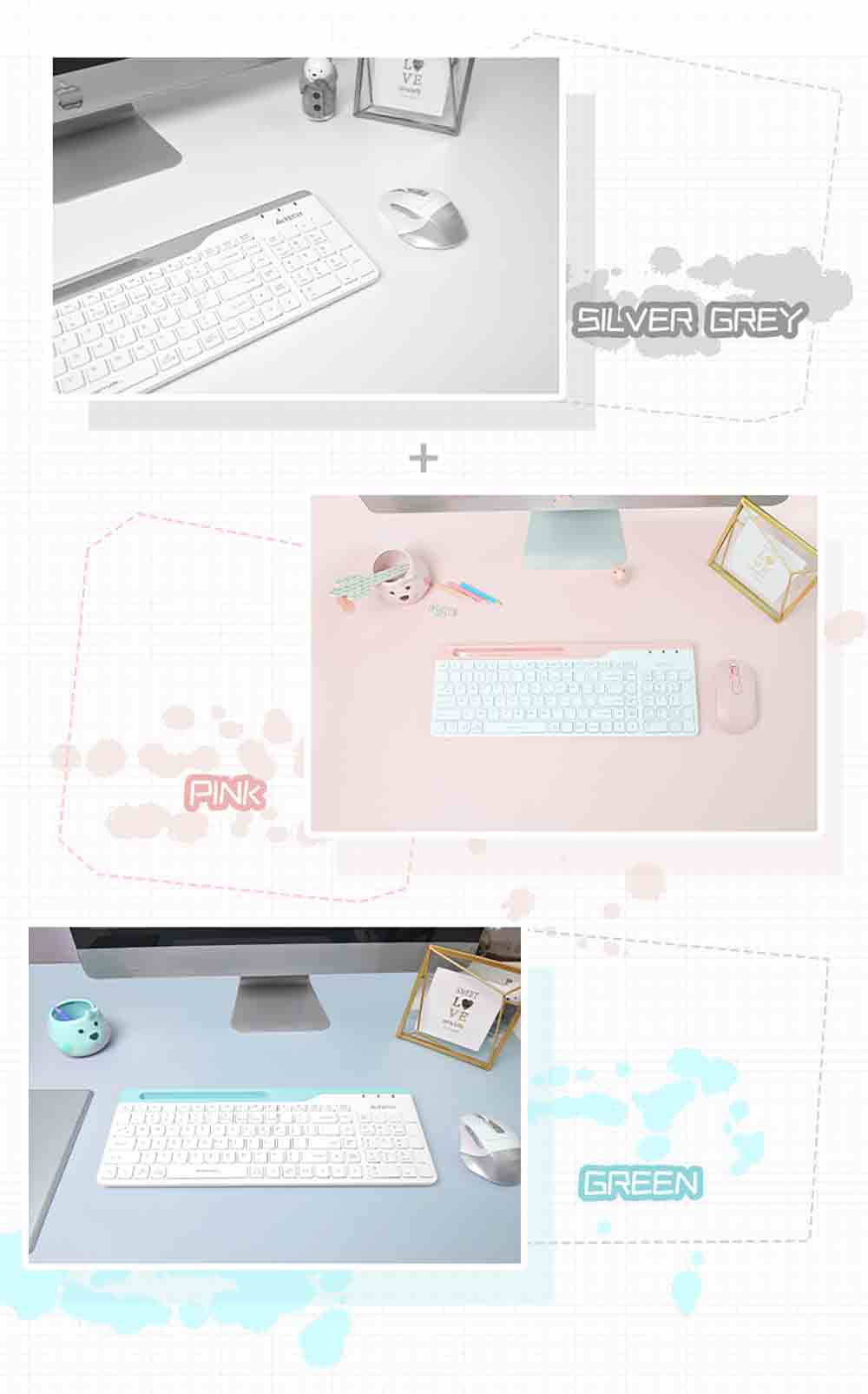 A4Tech FBK25 QuietKey Bluetooth & 2.4G Wireless Keyboard with Phone Holder Multi Devices 55 FBK25 EN PD 20221020 14