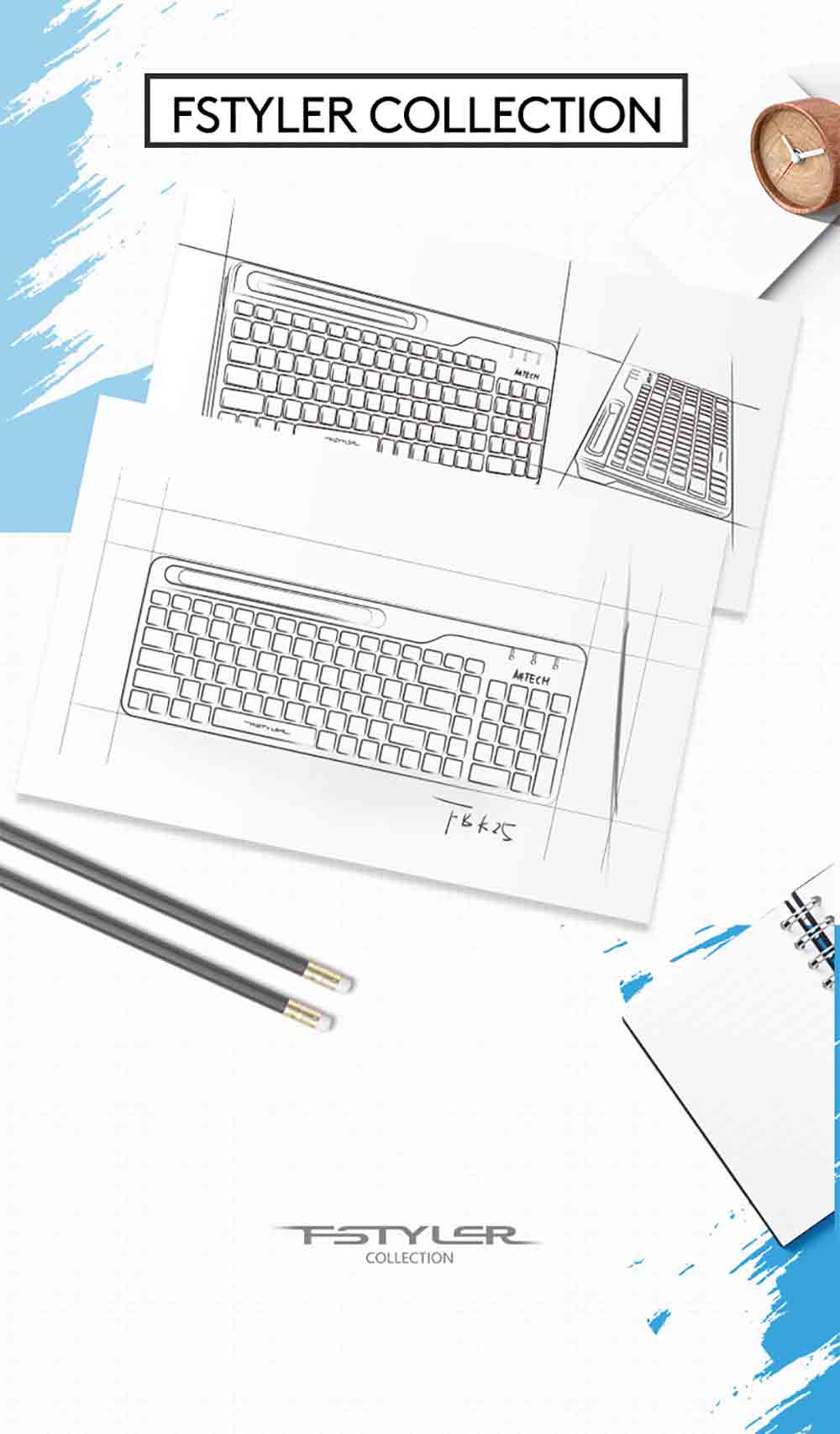 A4Tech FBK25 QuietKey Bluetooth & 2.4G Wireless Keyboard with Phone Holder Multi Devices 44 FBK25 EN PD 20221020 3