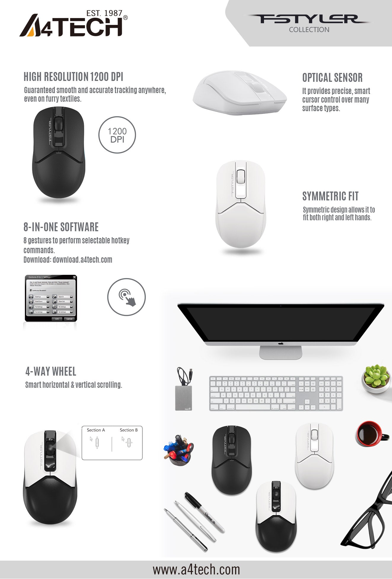 A4Tech FB12S Dual Mode Wireless Mouse Bluetooth and 2.4G Switch up to 3 Devices 44 Fstyler FB12 FB12S EDM 3