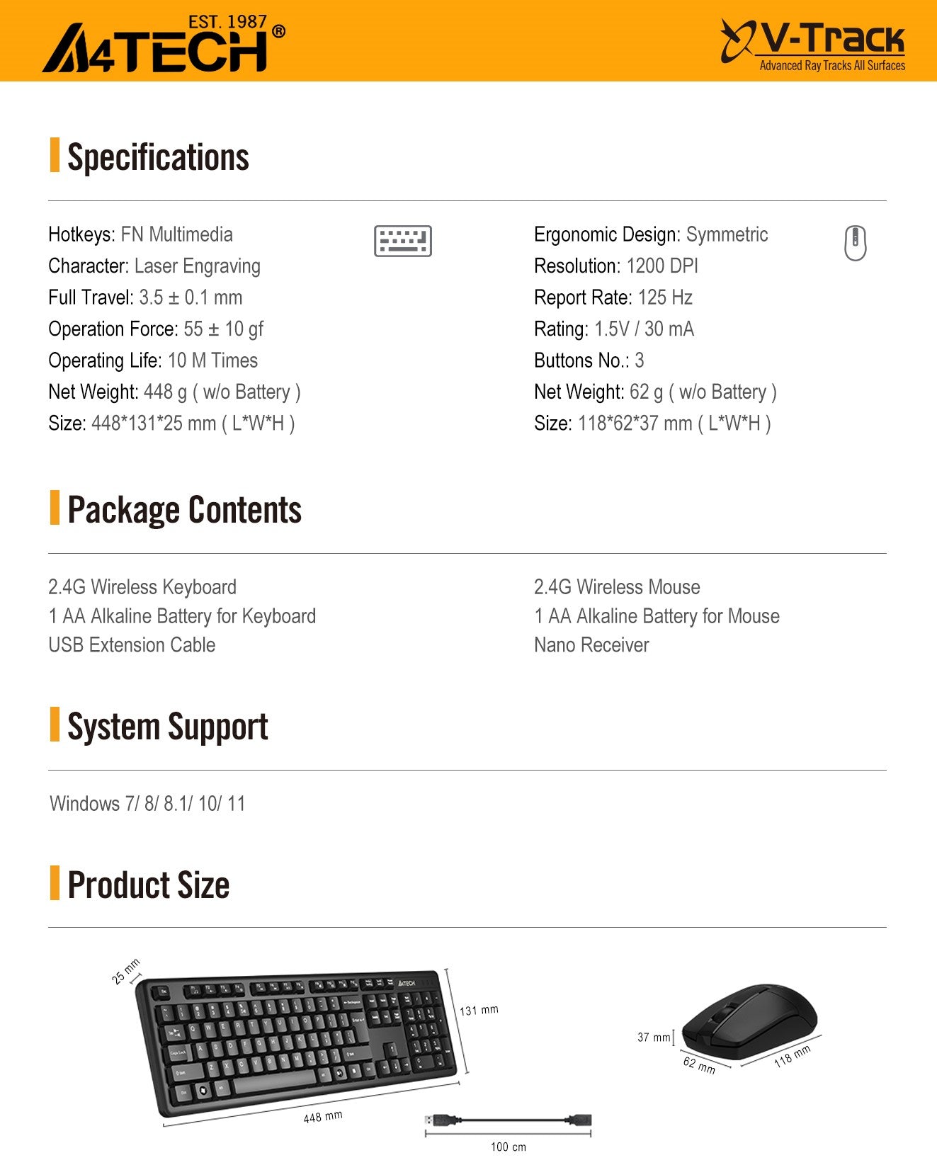 A4Tech 3330NS Wireless Keyboard and Mouse Combo Desktop Set 12 Multimedia Hotkeys 12 a01770ecee33050dea6c9e6b70e617de